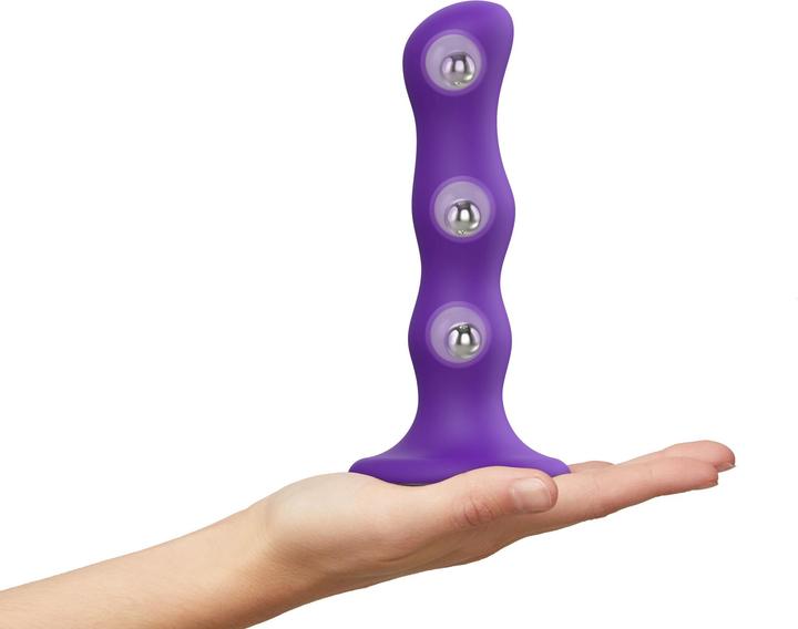 Strap On Me Geisha Dildo Attachment with Balls-Purple M Liquid Silicone Dildo