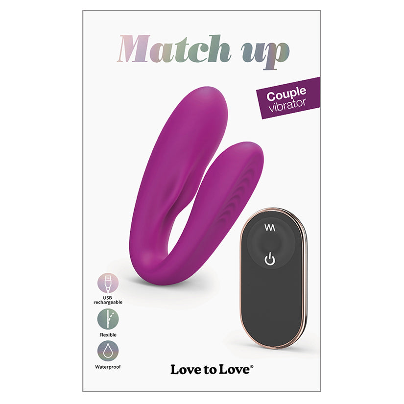 Love To Love Match Up-Sweet Orchid Couples Vibrator With Remote Control