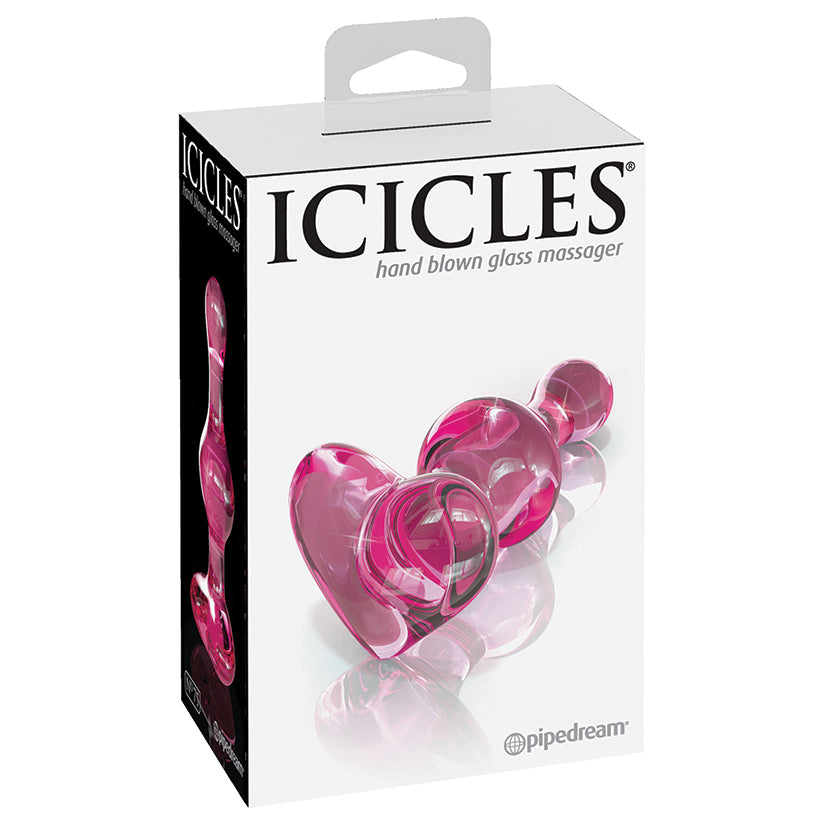 Icicles No.75 Heart Shaped Anal Plug-Pink