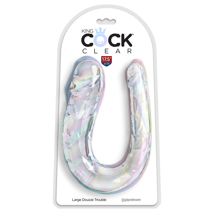 King Cock Clear Double Ended Trouble-Large Dildo