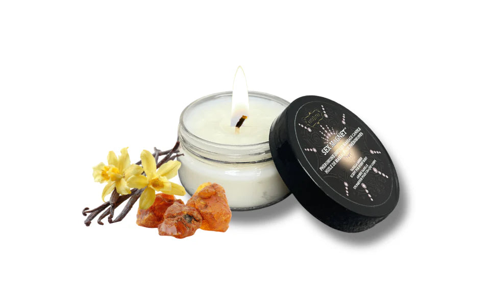 SEX MAGNET VANILLA AMBER PHEROMONE MASSAGE CANDLE