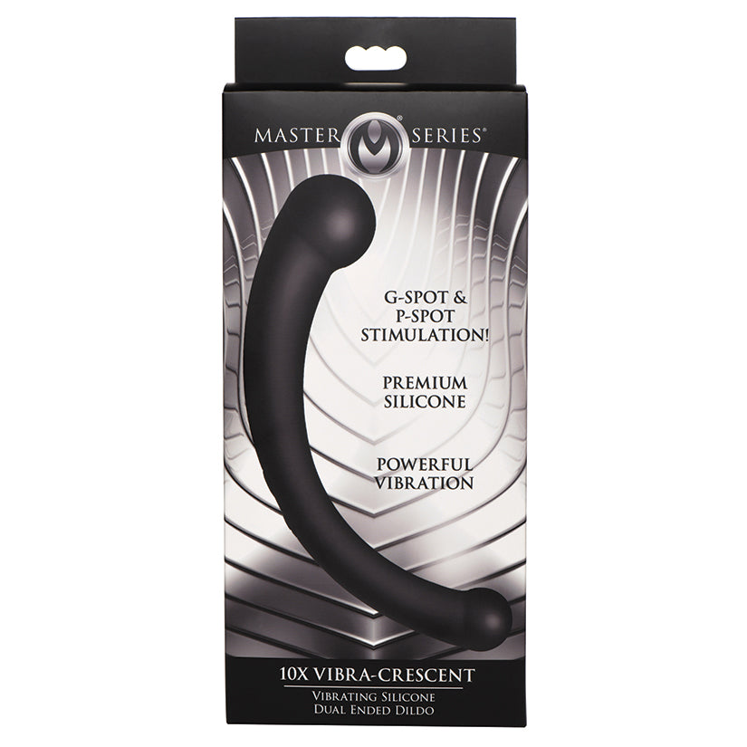 Master Series 10X Vibra-Crescent-Black Double Ended Vibrator