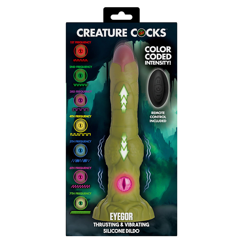 Creature Cocks Eyegor Thrusting and Vibrating Silicone Alien Dildo With Remote