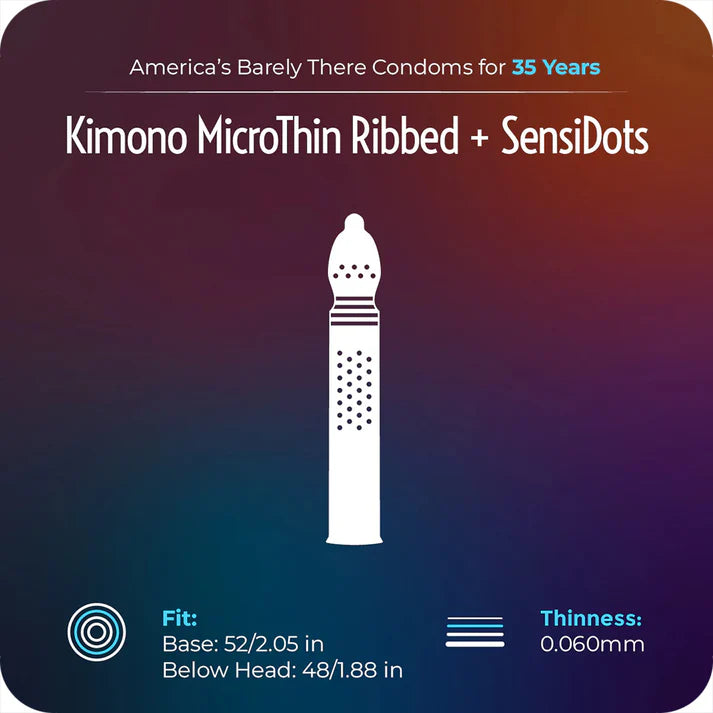 Kimono MicroThin Ribbed SensiDots (3 Pack)