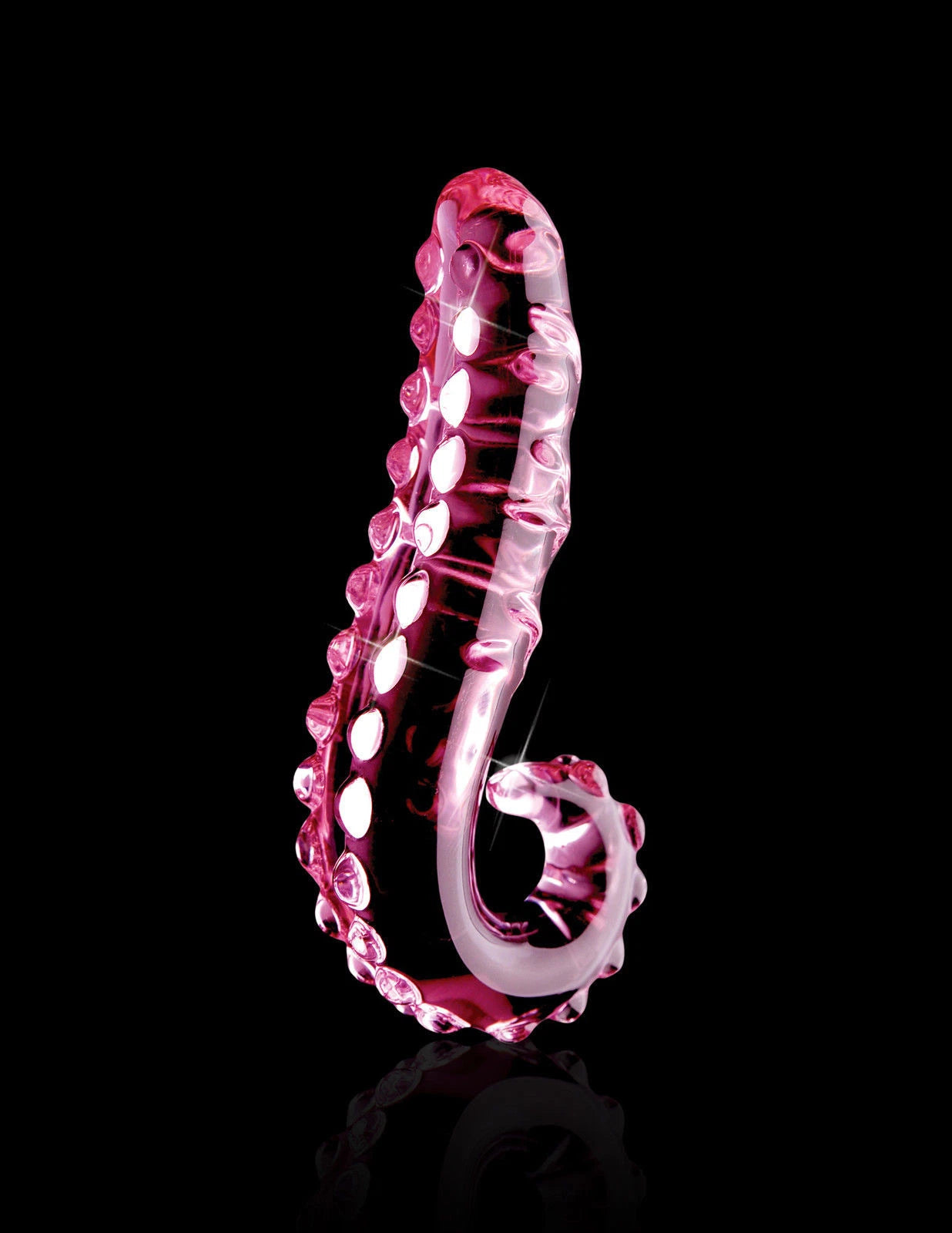 Icicles No.24-Pink 6" Textured Glass Dildo