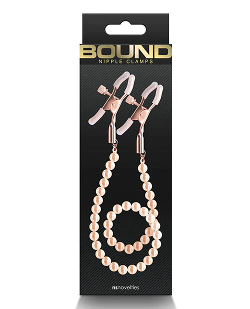 Bound Nipple Clamps DC1-Rose Gold Pearl