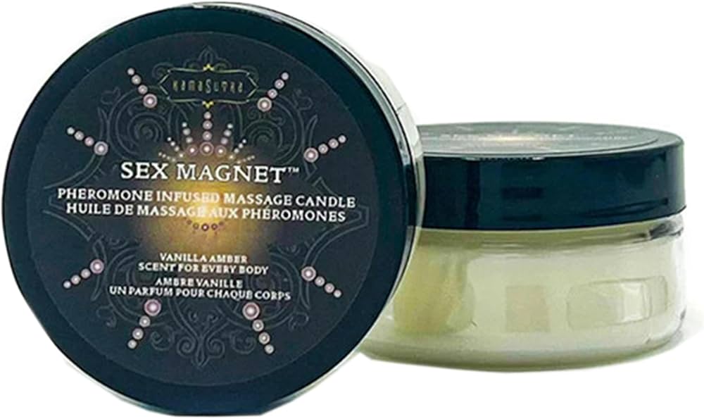 SEX MAGNET VANILLA AMBER  PHEROMONE MASSAGE CANDLE