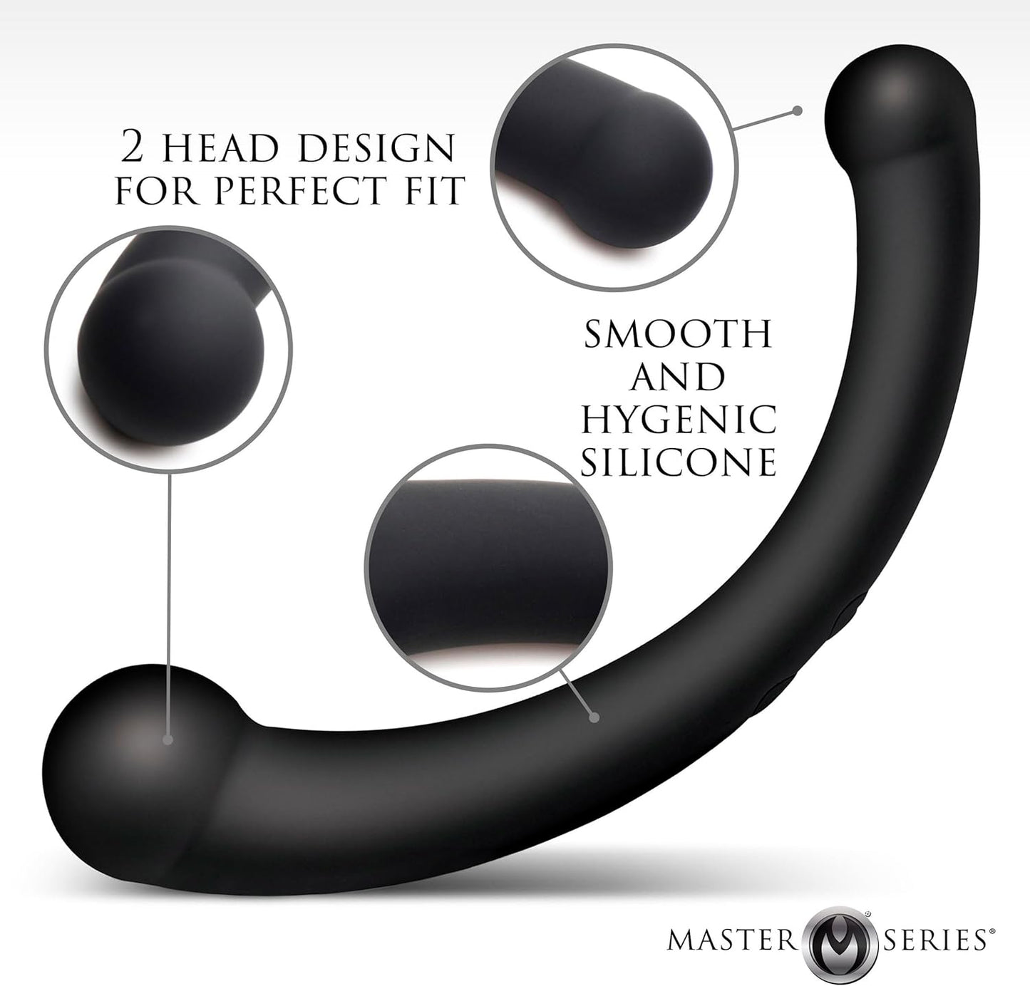 Master Series 10X Vibra-Crescent-Black Double Ended Vibrator