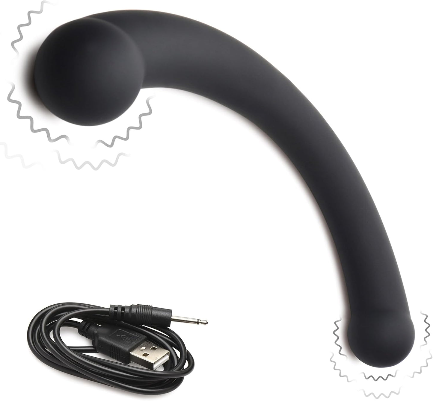 Master Series 10X Vibra-Crescent-Black Double Ended Vibrator
