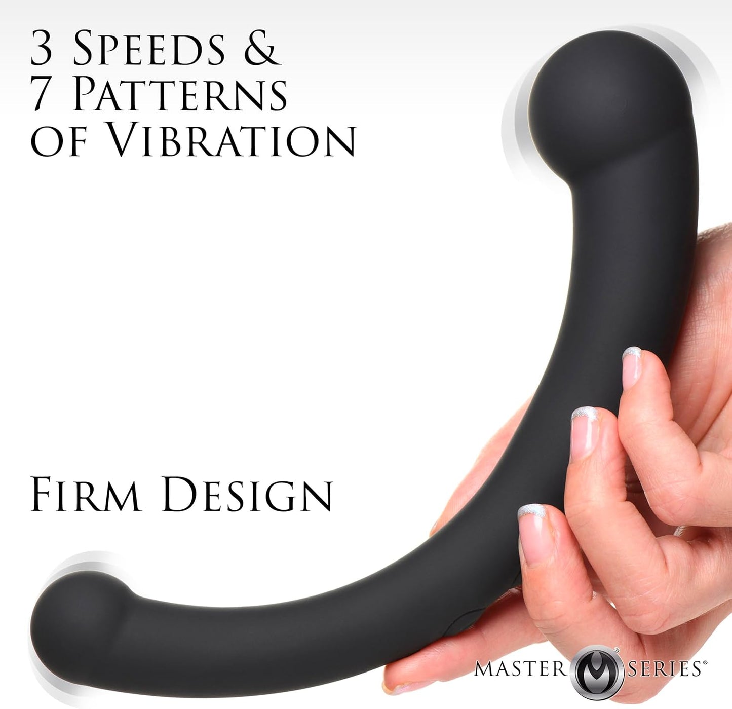 Master Series 10X Vibra-Crescent-Black Double Ended Vibrator