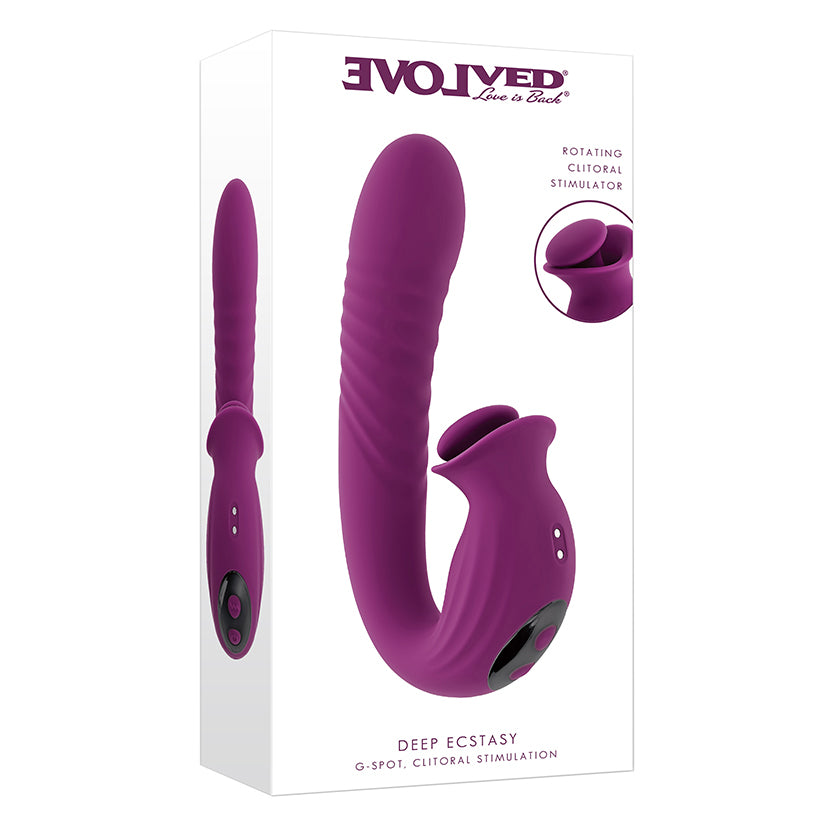 Evolved Deep Ecstasy Clitoral Rotating Stimulator & G-Spot Thrusting  Vibrator