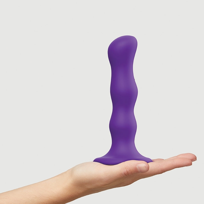 Strap On Me Geisha Dildo Attachment with Balls-Purple M Liquid Silicone Dildo