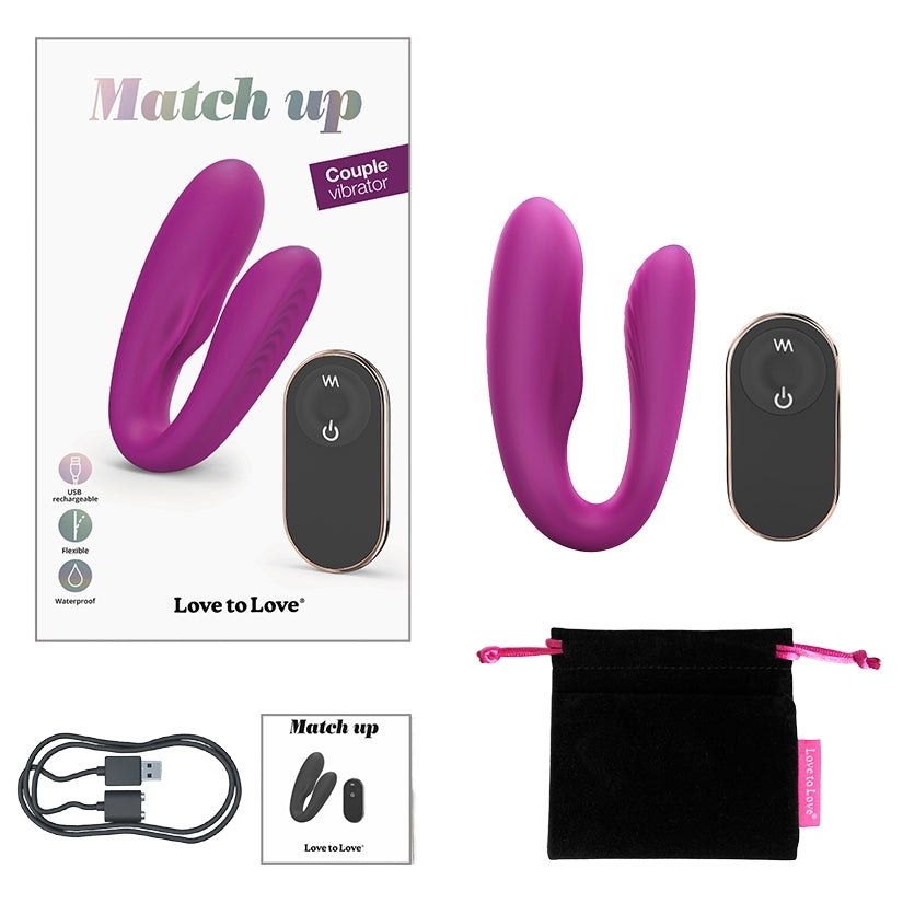 Love To Love Match Up-Sweet Orchid Couples Vibrator With Remote Control