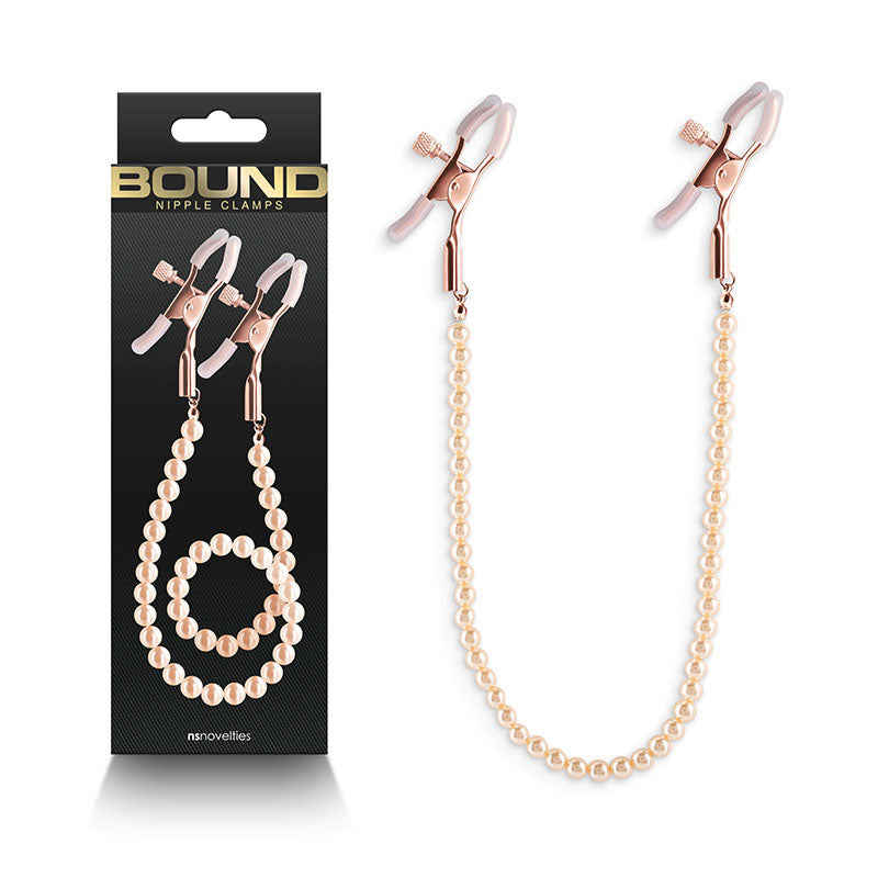 Bound Nipple Clamps DC1-Rose Gold Pearl