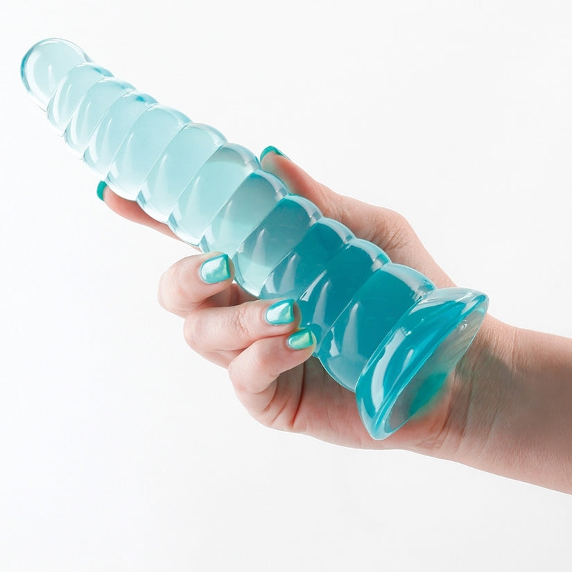Fantasia Nymph-Teal Ribbed Dildo