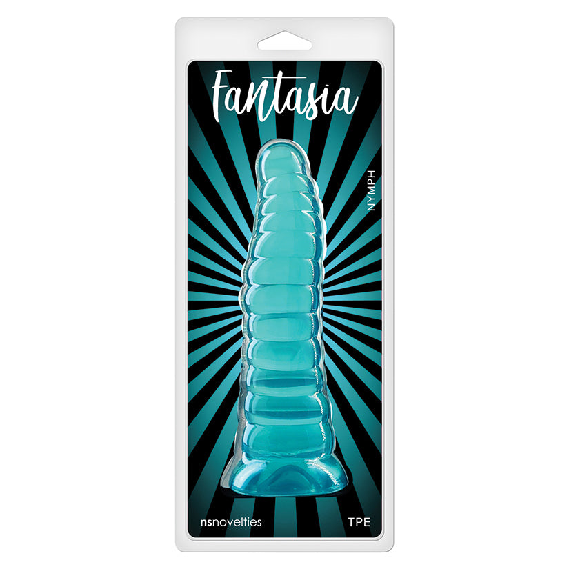Fantasia Nymph-Teal Ribbed Dildo