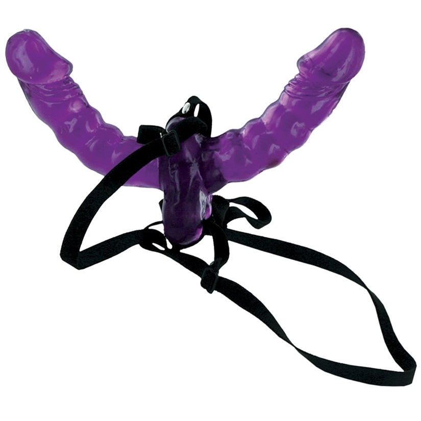 Fetish Fantasy Double Ended Wearable Double Delight Strap-On Purple 6"