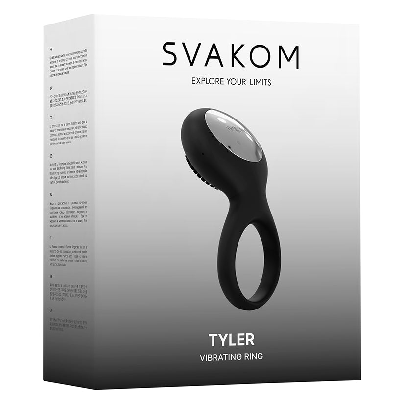 SVAKOM Tyler – Black | Couples Rechargeable Vibrating Penis  Ring