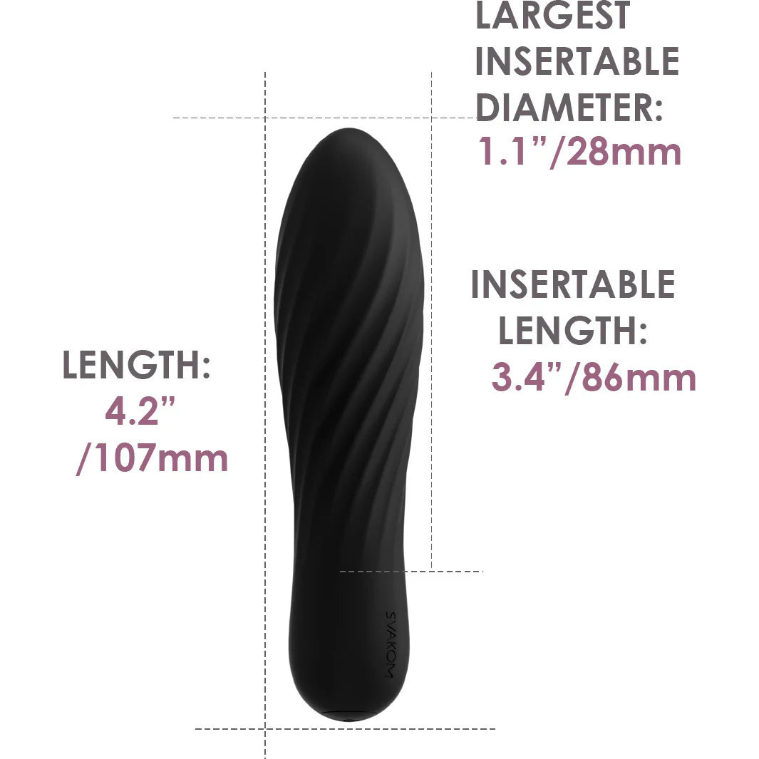Svakom Tulip-Black Silicone Mini Vibrator