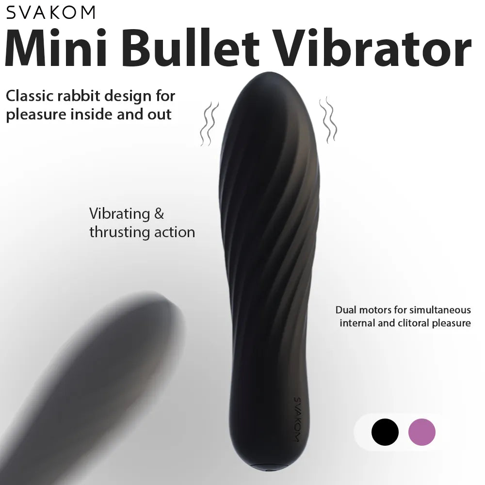 Svakom Tulip-Black Silicone Mini Vibrator