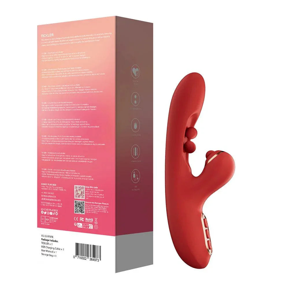 Honey Play Box Tickler Wiggling G-Spot Vibrator-Red