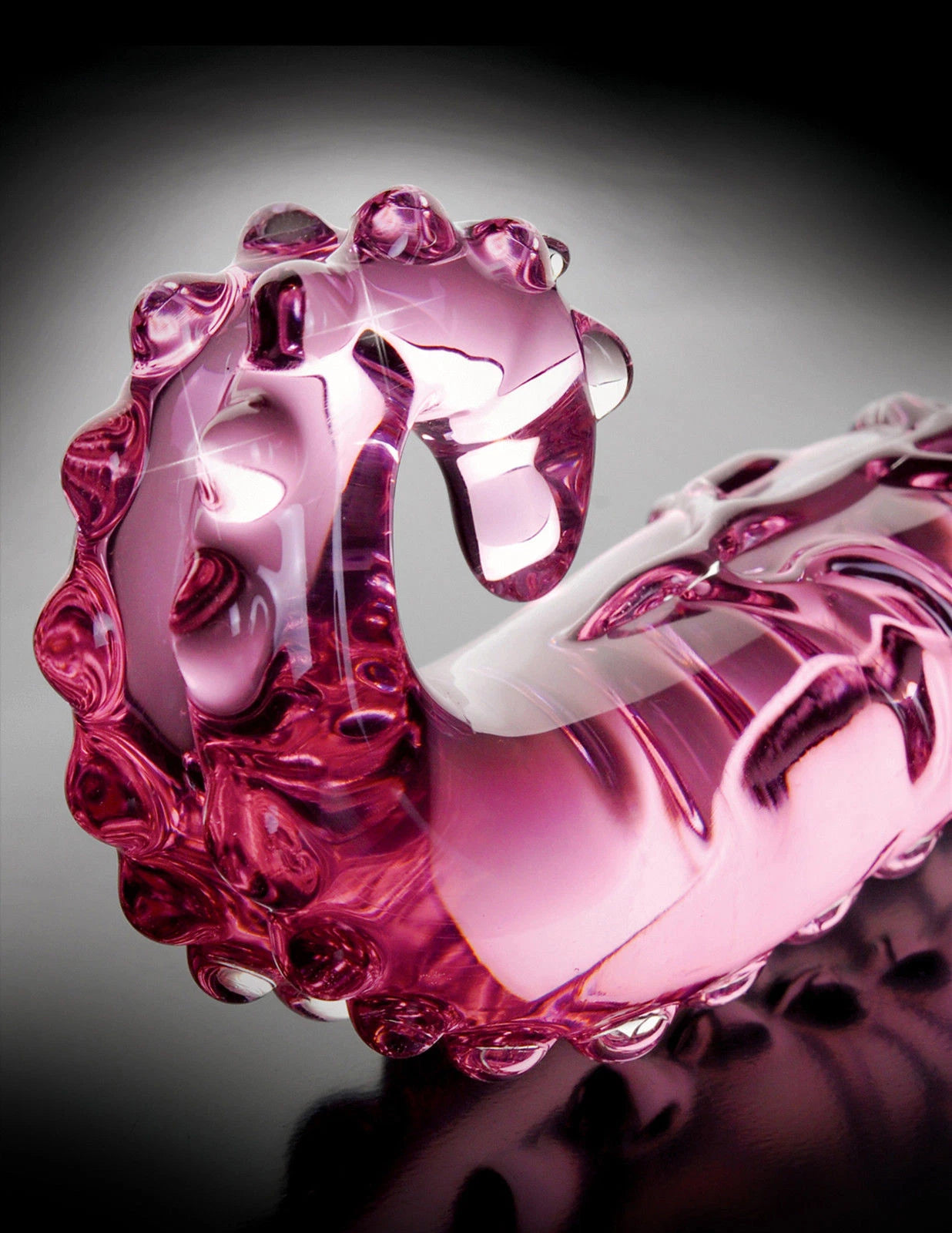 Icicles No.24-Pink 6" Textured Glass Dildo