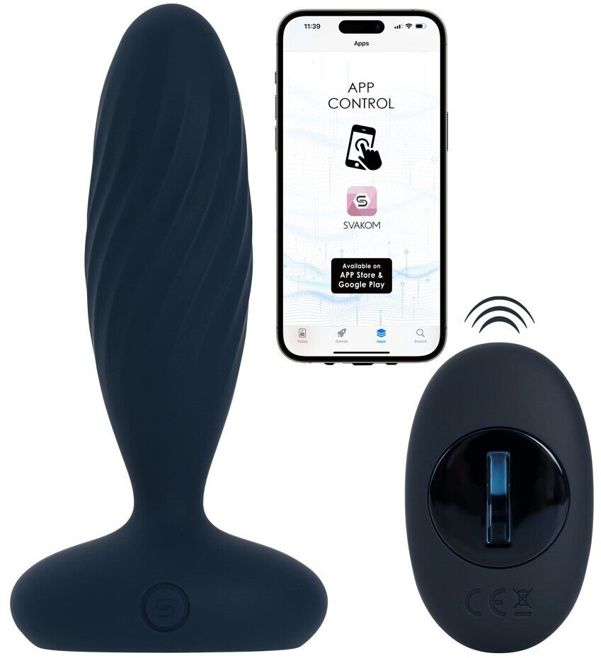 Svakom Jordan-Navy Blue Rechargeable Thrusting Anal Plug
